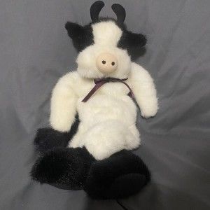 Vintage The Boyds Collection Cow - Jointed, Positional Milk Cow Plush 18 inches